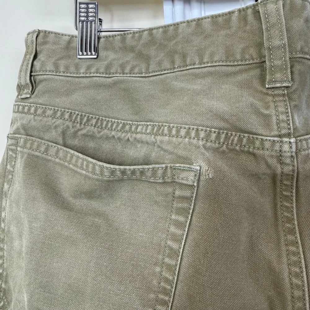 OOBE Brand Straight Leg Pants Mens 34/28.5 Olive Green Khaki Canvas Workwear